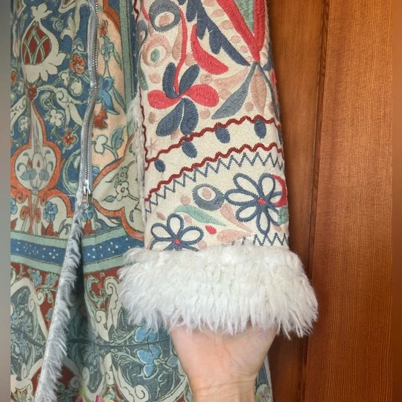 Johnny Was | Halmstad Embroidered Faux-Suede Coat - Picture 9 of 16